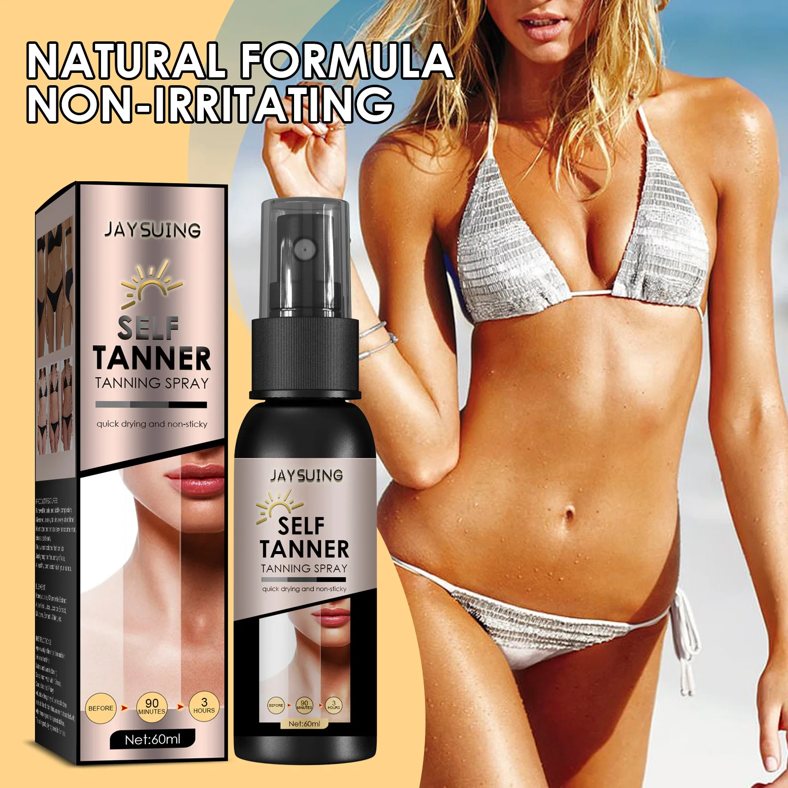 Self Tanning Spray Accelerator Bronze Sunless Natural Bronzing Solarium Tanning Long Lasting Nourish Fake Tan Self Tanner Spray