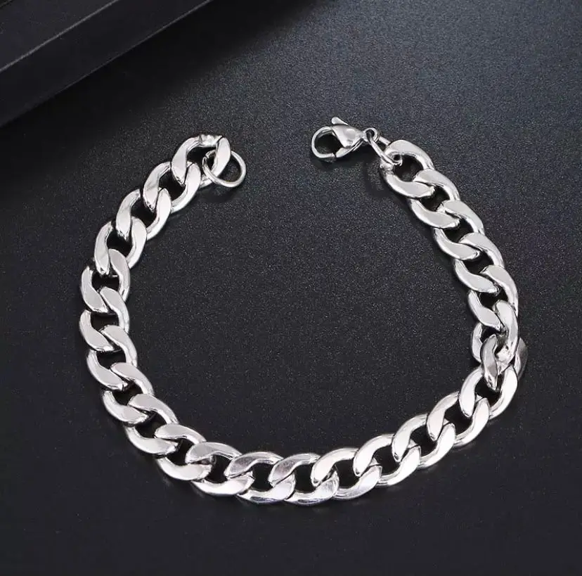 Men's Thick Stainless Steel Legitimate Surgical Silver Bracelet - 2