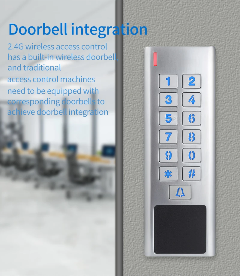 IP67 Waterproof 433Mhz AC 100V~240V Wireless Access Control Kit Electronic Lock