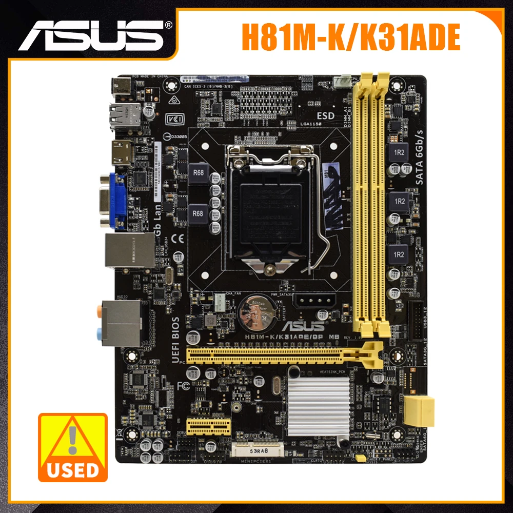 ASUS-H81M-K-K31ADE-Motherboard-LGA-1150-Slot-DDR3-Intel-H81-Core-i7-i5 ...