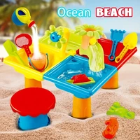 25pcs Beach Table Sand Play Toys Set 4-in-1 Sand Water Table with Fun Sea & Beach Accessories Summer Children Outdoor Games 1