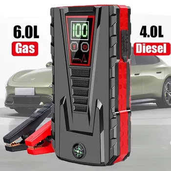 OWJHE Avviatore di emergenza per auto 2500A Accumulatori e caricabatterie di riserva portatile Batteria per auto Booster 12V Dispositivo di avviamento per benzina 6.0L Diesel 4.0L