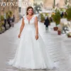 EVON BRIDAL Beach Plus Size Wedding Dresses V-neck Lace Applique Sleeveless With Button A-Line Wedding Dress Vestido De Novia 1