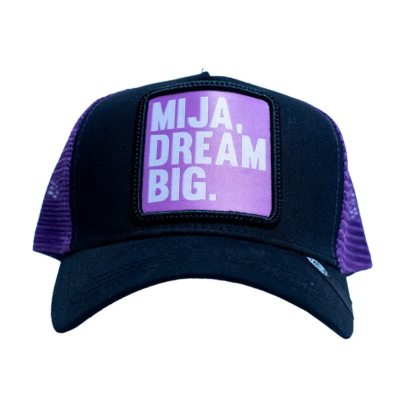 Gorra de béisbol curva con malla original Pook Frase Mija Dream Big