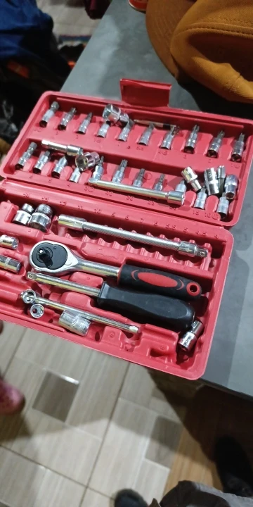 Kit Chaves Ferramentas Jogo 46 Peças Maleta Catraca Reversível Soquetes Completa Profissional Mecânico photo review
