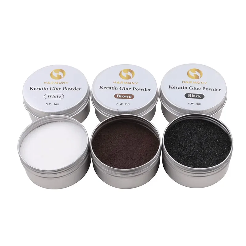 ITALIAN Keratin Glue Powder 50g/jar Keratin Glue Grain Powder for U V Flat Tip Fusion Hair Extensions