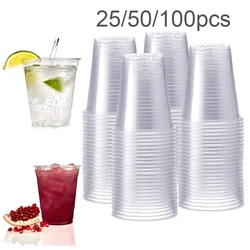 Disposable Clear Plastic Cups - Outdoor and Party Tableware, 200ml, Available in Packs of 25/50/100 (50pcs)