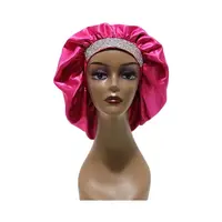 Blank Satin Bonnet with Edge Band Bling Rhinestone Bonnets Double Layer Designer Bonnets 1