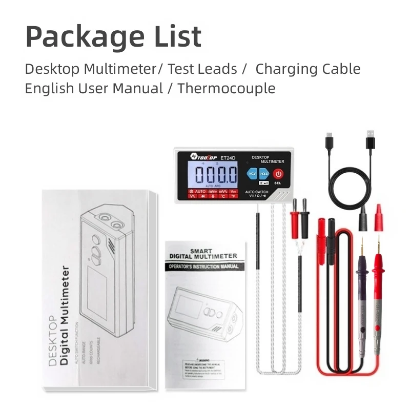 Advanced Desktop True RMS Digital Multimeter with Auto Range and NCV Testing