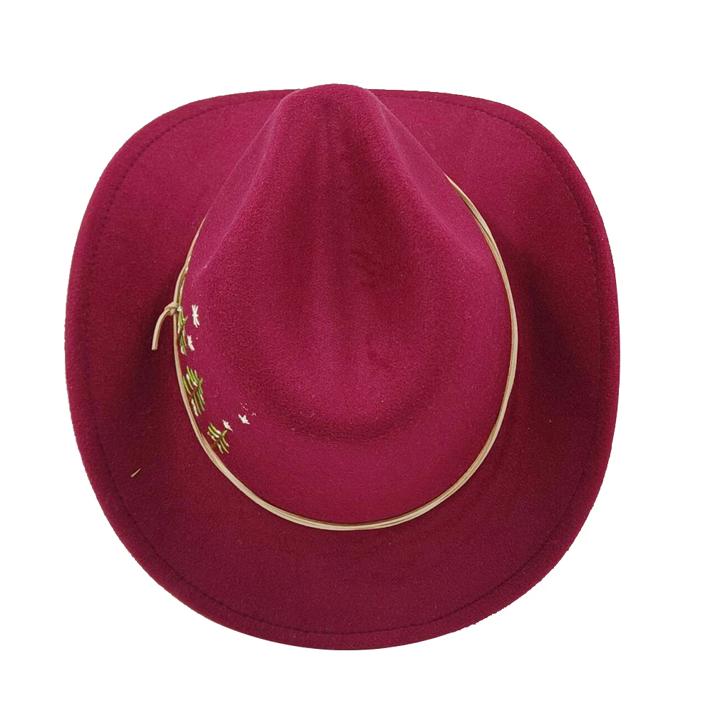 Cowboy Hats for Men Hand Embroidered Western Cowboy Hat Accessories Decoration Classic Wide Brim Jazz Women's Felt Hat cowboy hats