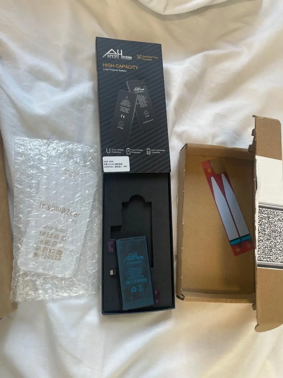 PINZHENG Battery For iPhone X XR XS 11 12 13 Mini Max Pro Promax Real High Capacity Replacement Bateria Warranty One Year photo review