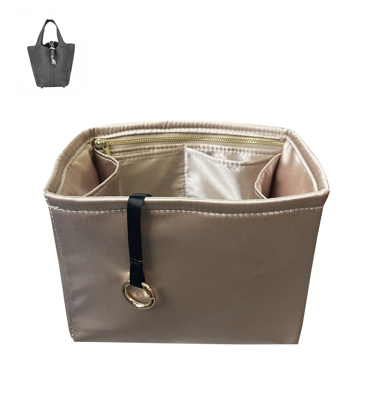 For Picotin 18 22 26 Insert Bags Organizer Makeup Handbag Organize Inner Purse Portable base shaper Premium Silky(Handmade）