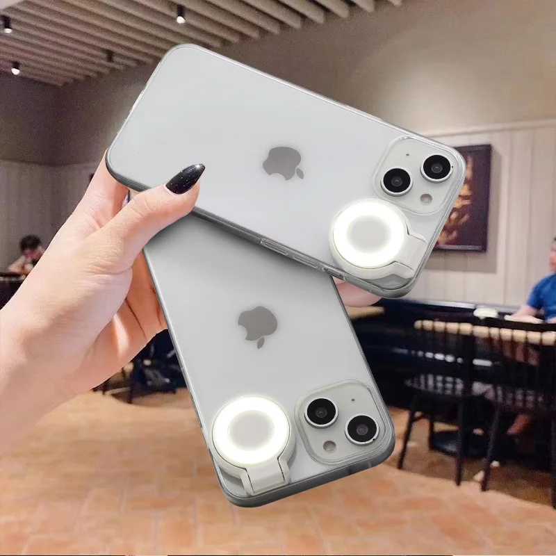 Transparent Selfie Ring Light Case Selfie Phone Case Light Beauty