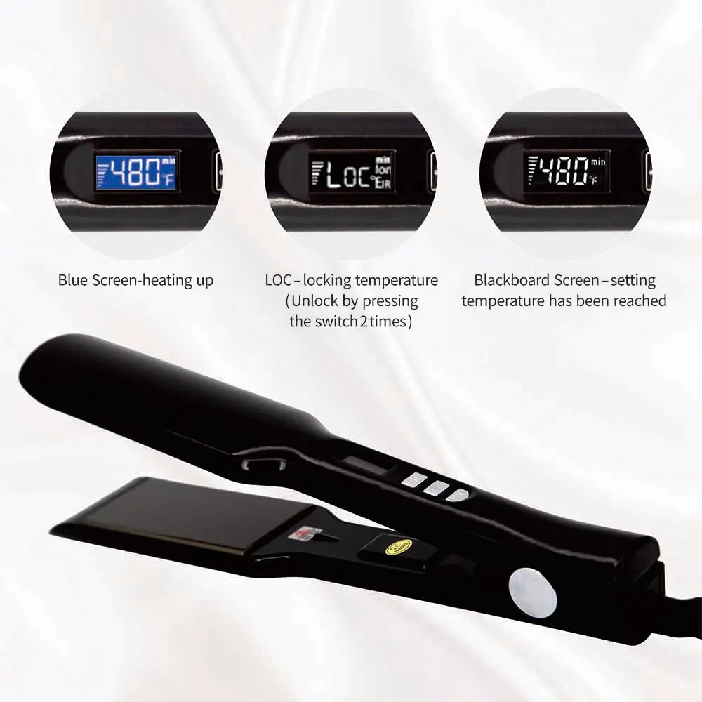 Titanium Plate Hair Flat Iron 470°F Keratin Treatment Hair Straightener Professional Salon Hair Styling Tools 110-240V 4