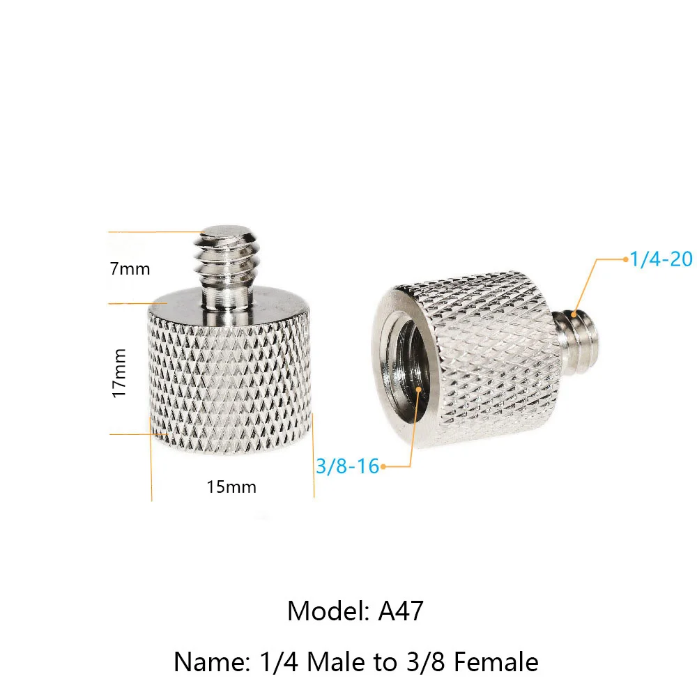 1/4 Male to 3/8 Female 3/8 Male to 1/4 Female Adapter Brass UNC Thread Screw Converter for CAMVATE Tripod Camera Holder Stand 1/4 Male to 3/8 Female 3/8 Male to 1/4 Female Adapter Brass UNC Thread Screw Converter for CAMVATE Tripod Camera Holder Stand