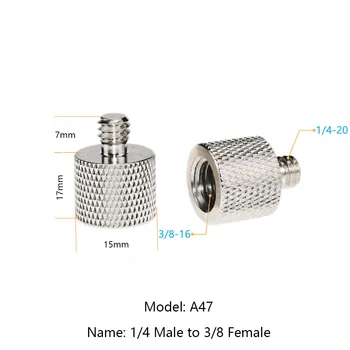 1/4 Male to 3/8 Female  3/8 Male to 1/4 Female Adapter Brass UNC Thread Screw Converter for CAMVATE Tripod Camera Holder Stand