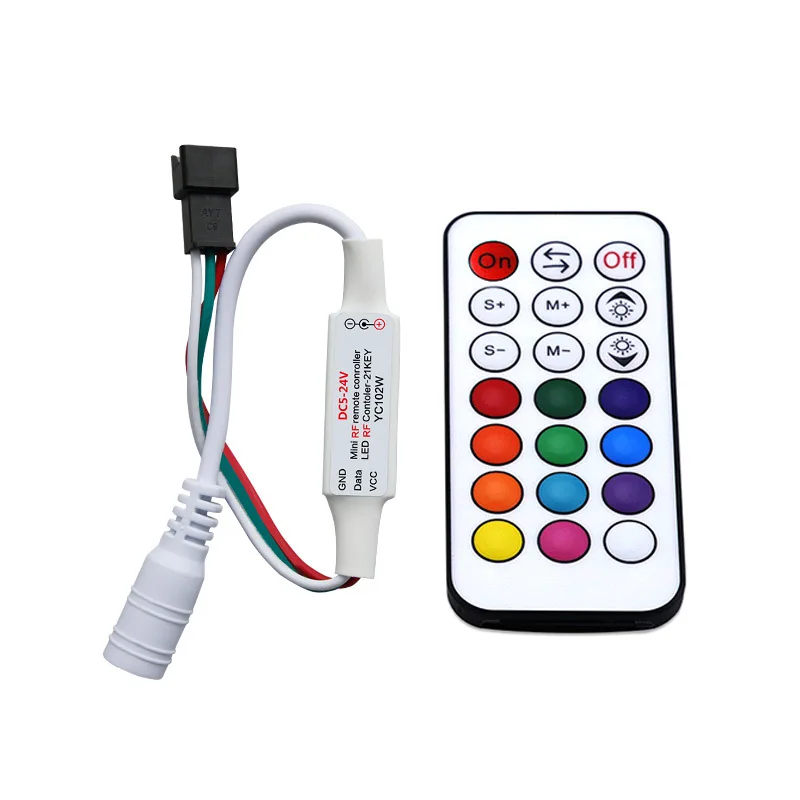 For Addressable Dream Color SK6812 WS2812B WS2811 Pixel LED Strip, 21 Keys SP103E LED Controller SP103