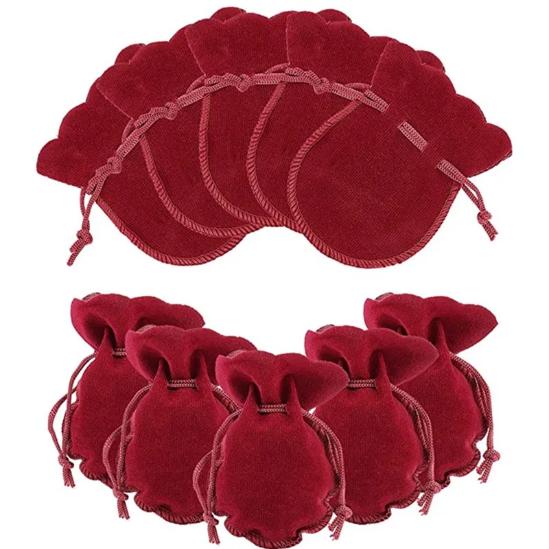 

Бархатные мешочки из овечьей шкуры, 50 шт., мешочки на шнурке для ювелирных изделий 4,72x3,54 дюйма, подарочные пакеты для конфет на Рождество, свадьбу, день рождения, сувениры