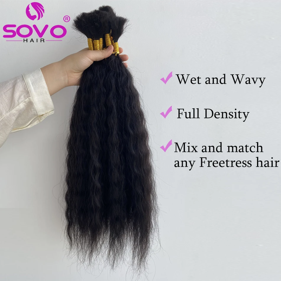 Human Hair Extensions Bulk Hair Extension Human Hair Braiding Super Bulk Wet And Wavy No Weft Remy Human for Braiding 4Pcs/100G 14-28 Inch