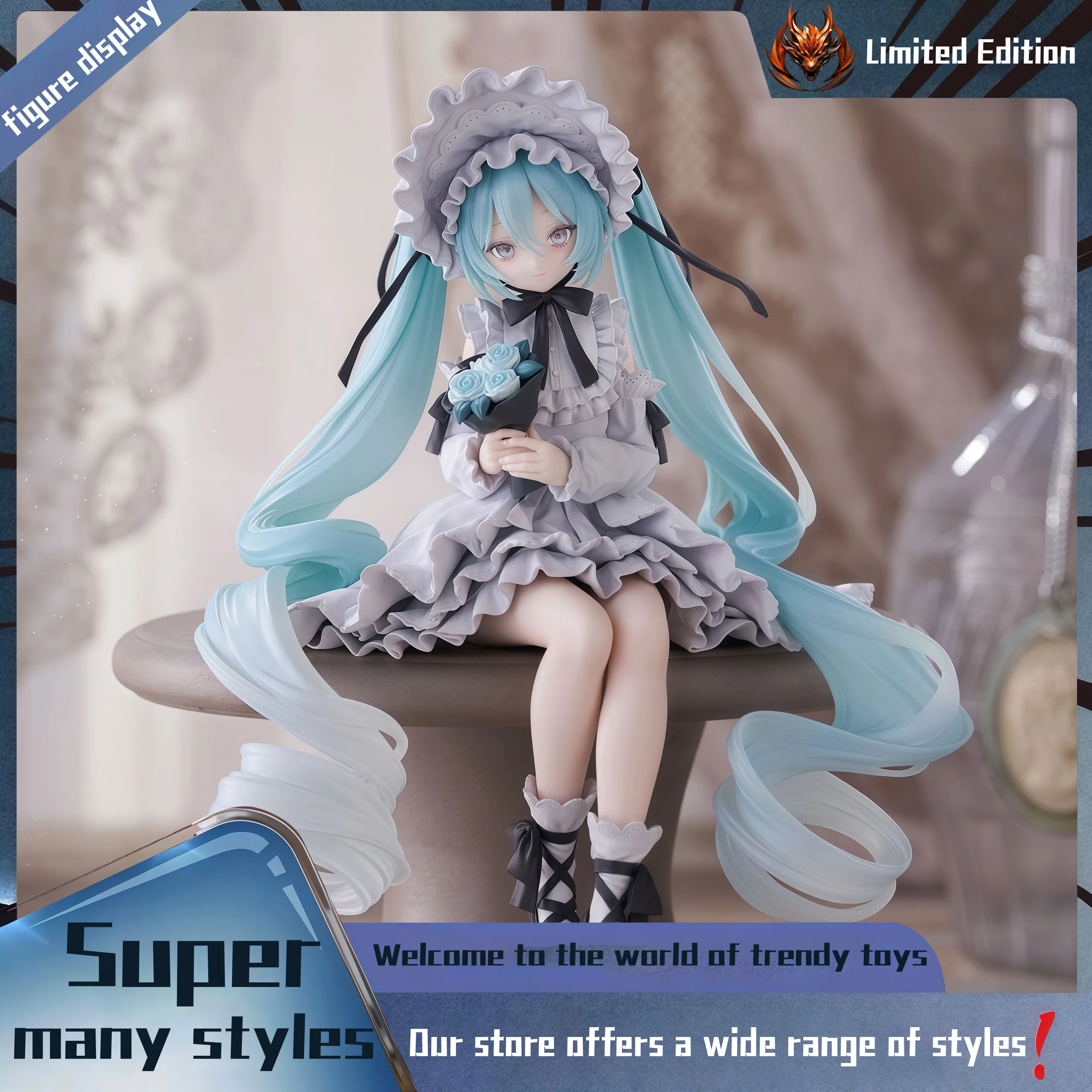 Hatsune Miku - Classical Doll Cute Peripheral Figurine Model Table Decoration, Birthday Gift, Trendy Toy Scene Decoration