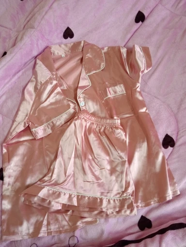 Silky Smooth Women's Satin Pajama Set - Button-Up Summer PJs photo review