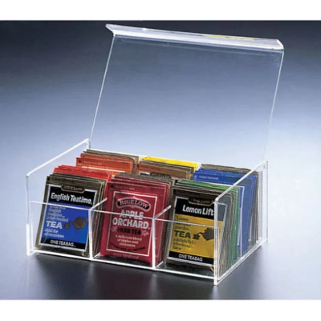 Tea Doboz Kávé Táska Tartó Akril Szervező 6 Rekesz Fedél Tasak Gyógynövény Tároló Konténer Teáscsésze Infuser Konyha - Image 5