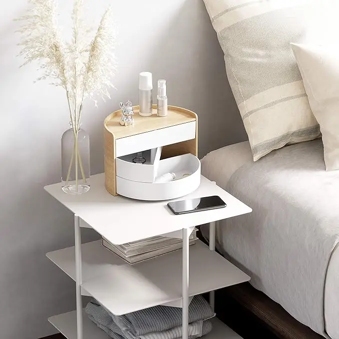 White/natural storage box. Simple and functional design, ideal for organizing small items. Stylish addition to any room decor. 4