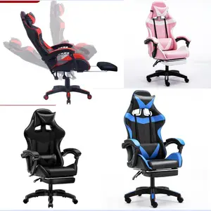 Silla de escritorio de cuero PU nórdico, muebles de oficina, sillón rosa,  silla giratoria de elevación, silla de juegos púrpura, silla de computadora  de maquillaje - AliExpress