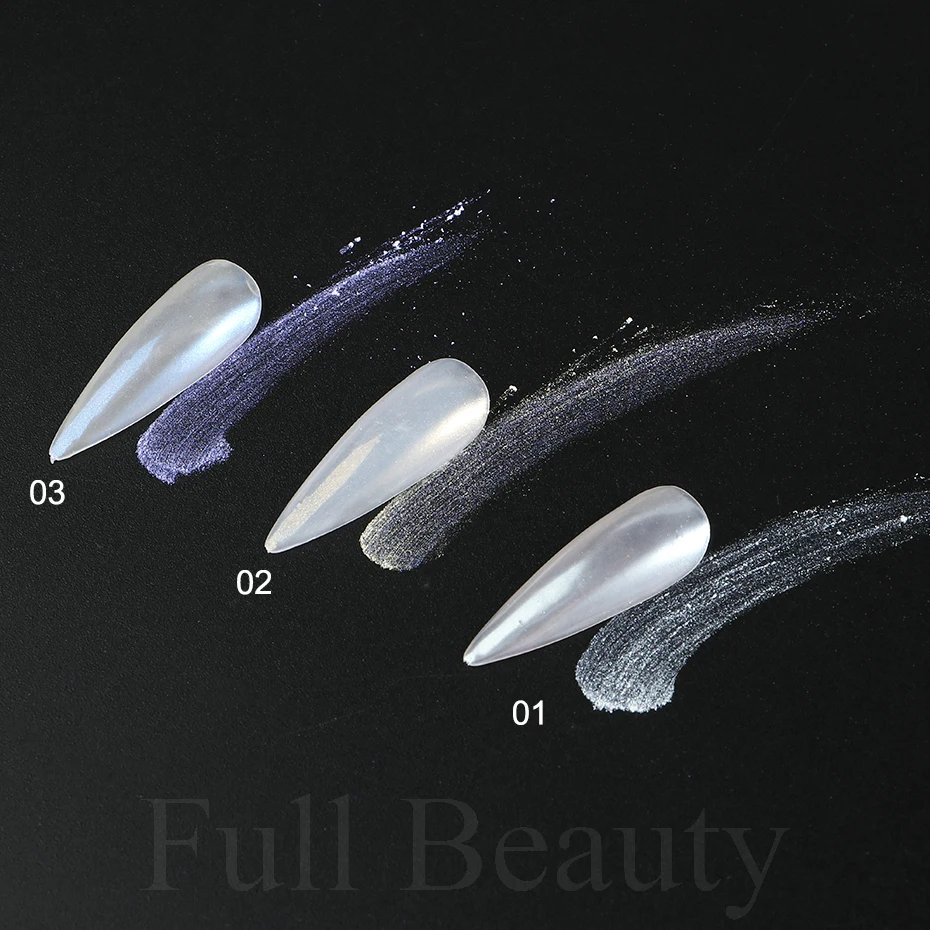 Mirror Nail Powder Pigment Pearl White Rubbing on Nail Art Glitter Dust Chrome Aurora Blue Manicure Holographic Decorations nail powder nail pigment nail glitter nail decoration nail decorations