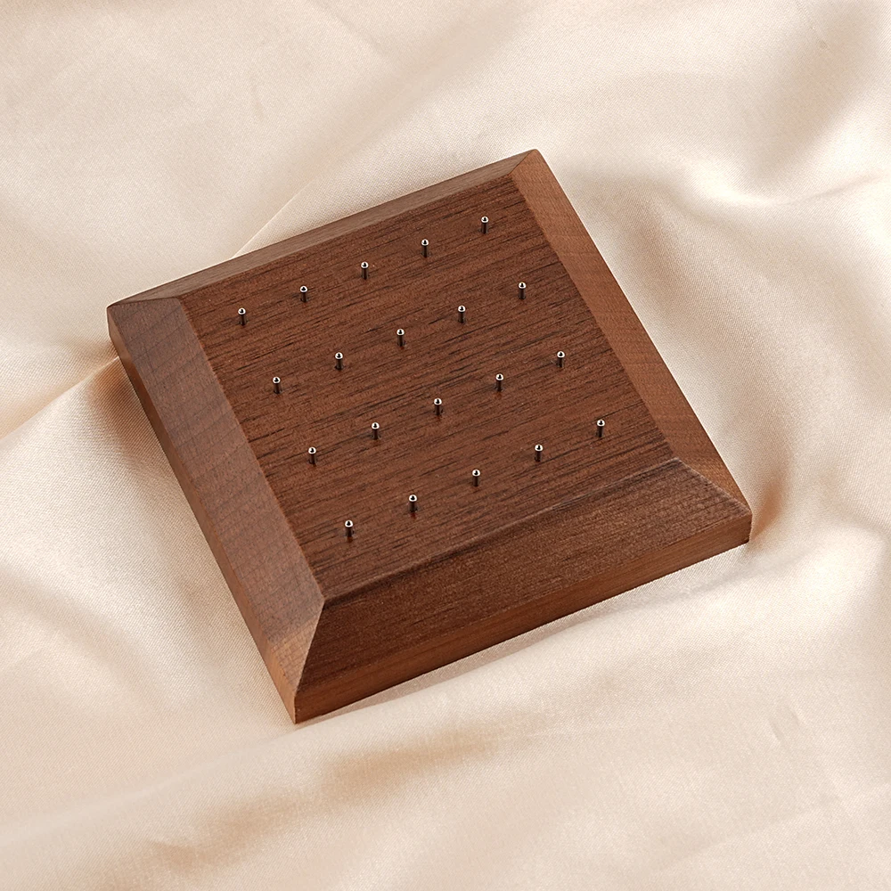 Black Walnut Solid Wood Display Stand for 16G 14G Body Piercing Jewelry 20 Holes Display Holder