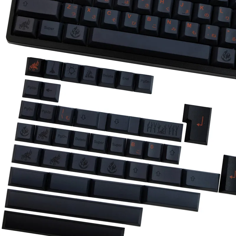 Chaves Gmk Cinder Keycaps Cereja Perfil Pbt Cinco-face Sublimação Teclado Mecânico Japonês Keycap para mx Switch com 7u 143 - Imagem 3