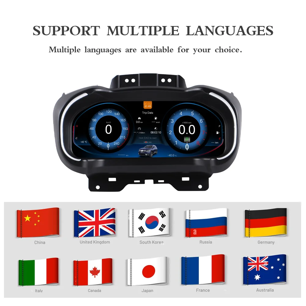 Grupo de instrumentos digitales de 12,3 pulgadas para Renault Koleos Megane 4 Samsung SM6 Talisman 2016-2019 iOS CarPlay velocímetro 5
