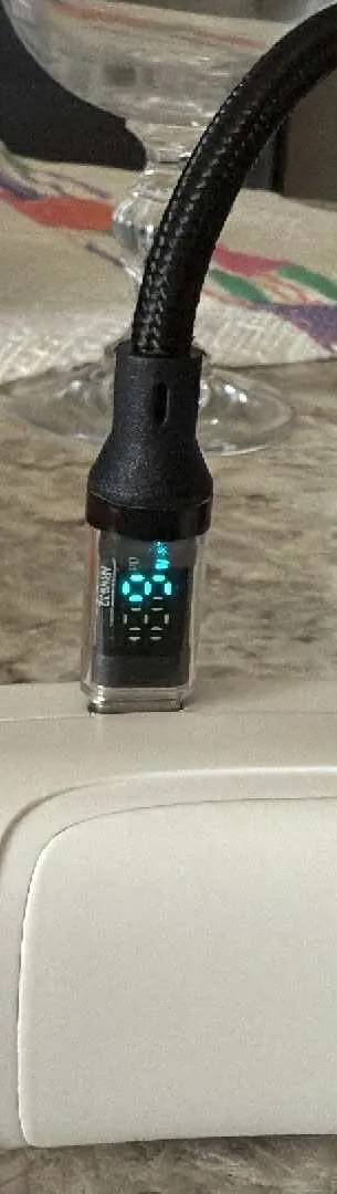 120W USB Phone Super Fast Charging Cable With LED Display 100W Type-C To Type-C Data Cord photo review