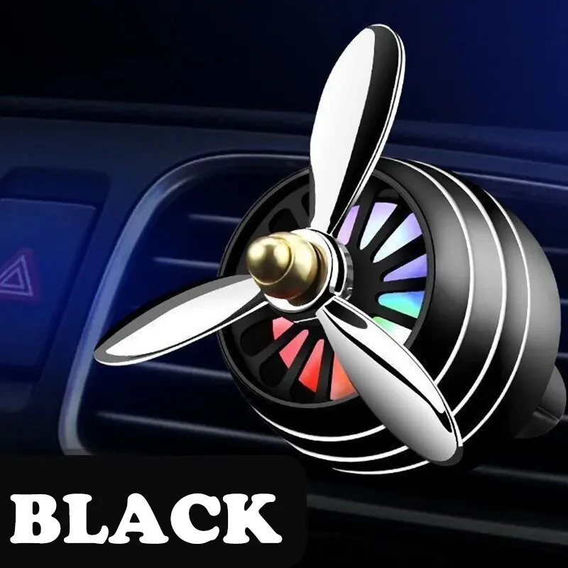 

Mini Propeller Air Freshener Alloy Car Perfume Diffuser Auto Vent Air Outlet Clip Fresh Fragrance Decor With LED Colorful Lights