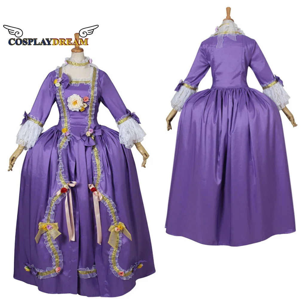 

Medieval Purple Floral Flower Rococo Dress Ball Grown Gothic Victorian Renaissance Dress Costume For Adult Women Custom Made