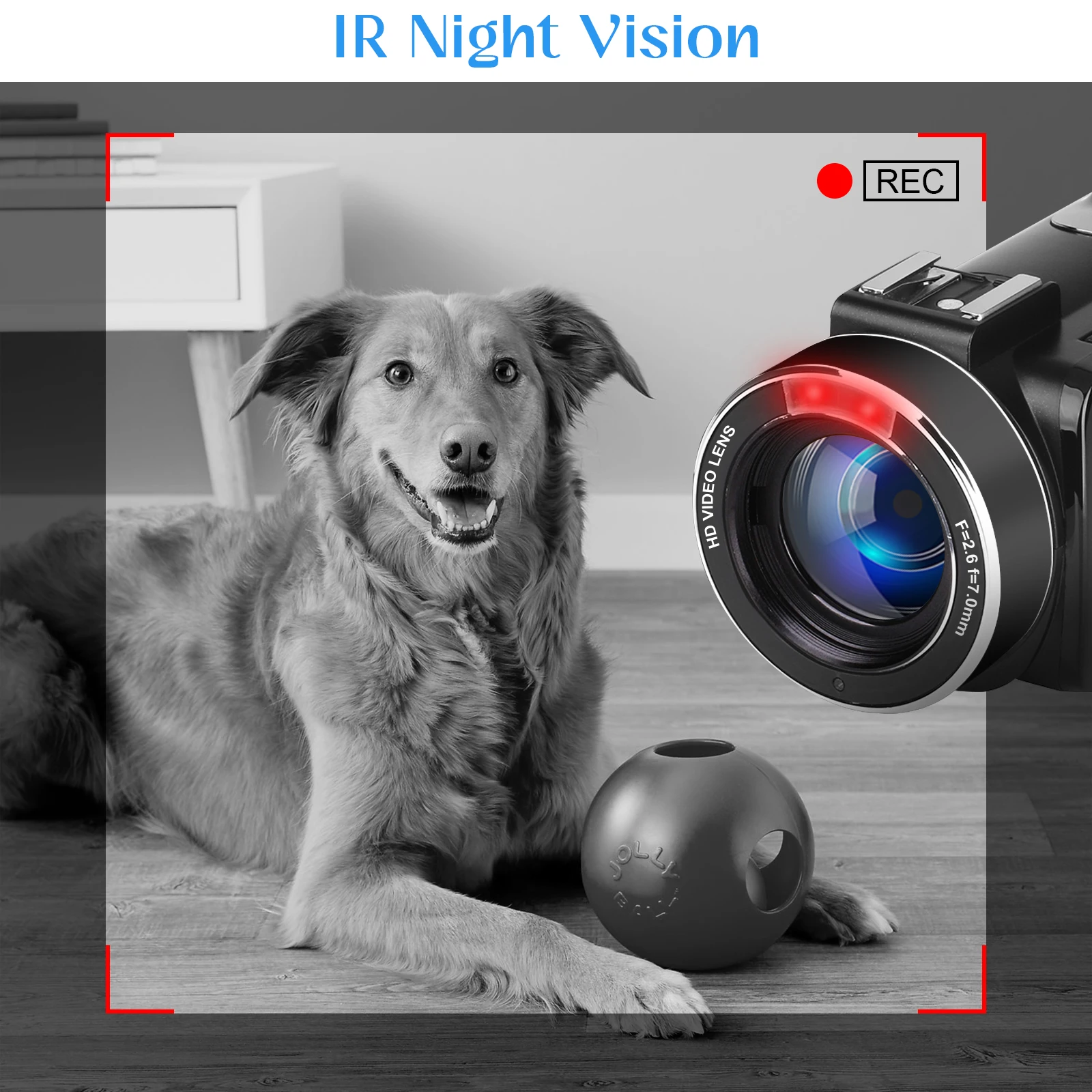 KOMERY-Caméscope 4K avec vision nocturne, caméra Web prometteuse