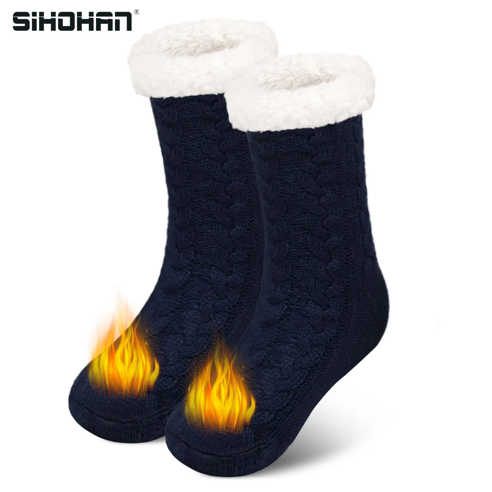 House Slippers Cozylook Men's Fleece-Lined Slipper Socks Non