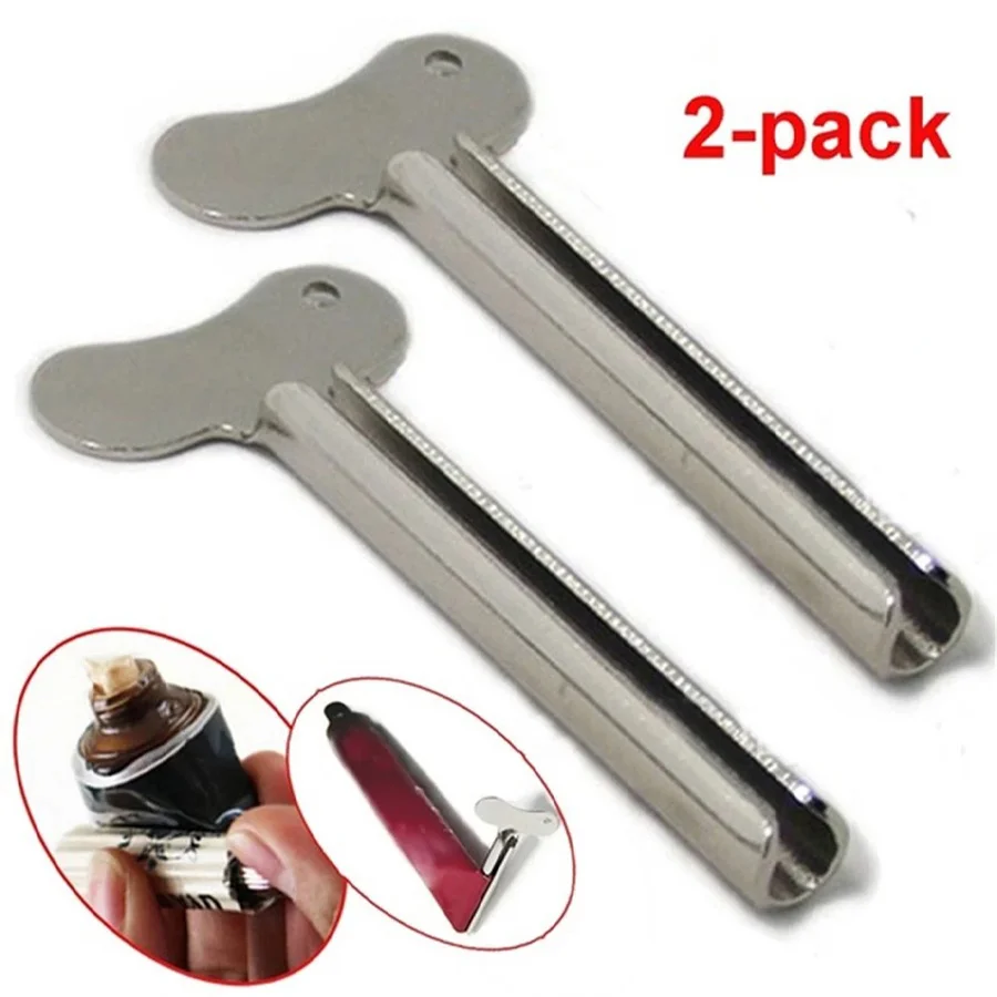 Toothpaste Squeezer Portable Stainless Steel Toothpaste Squeezer & Hair Dye Dispenser Cleanser squeezer Bathroom Accessories Half-Circle Wringer
