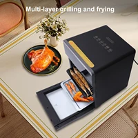 1800W 360 °   Friteuse à air chaud sans huile, four à convection visuel en acier inoxydable de 20 L, machine de cuisson multifonction à commande tactile pour 6 à 8 personnes 4