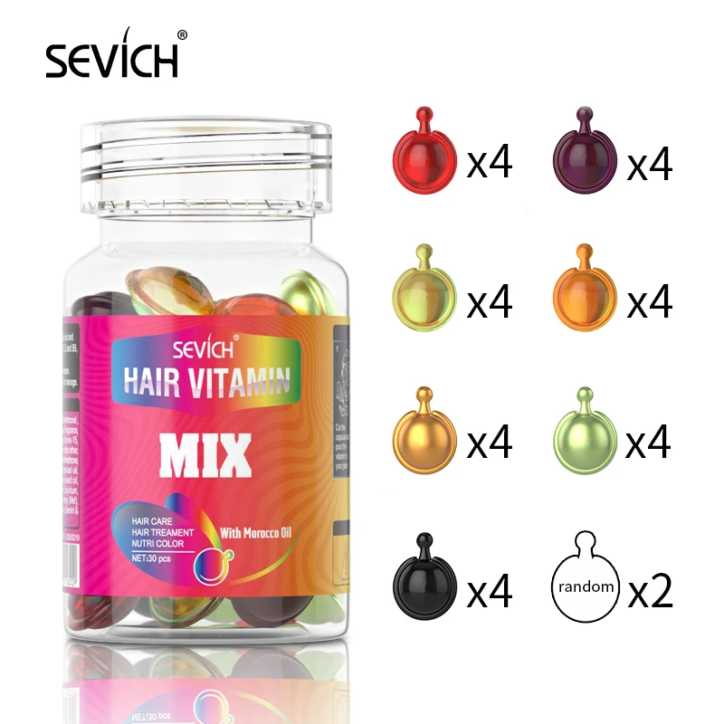 30PCS Hair Vitamin Capsules Keratin Complex Oil Moisturizing Nourishing Hair Serum Treatment Oil for All Repair