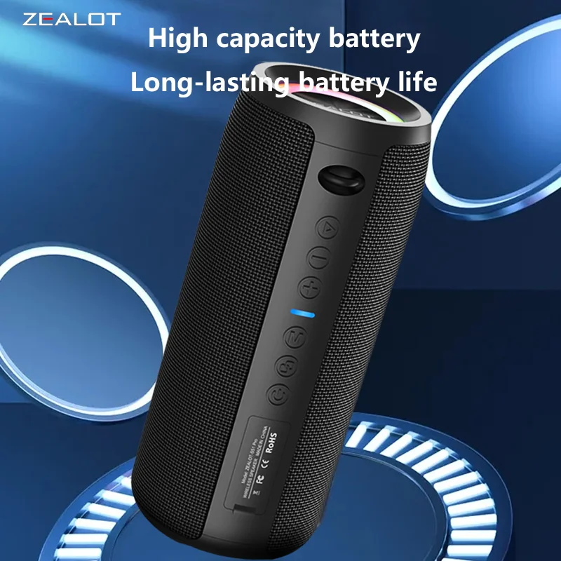 Zealot S51 Pro 40W Outdoor Portable Wireless Speaker,RGB Light