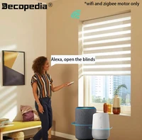 Decopedia Custom Made Zebra Blinds for Windows Motorized Roller Blinds Blackout Day and Night Window Blinds for Sliding Door 4