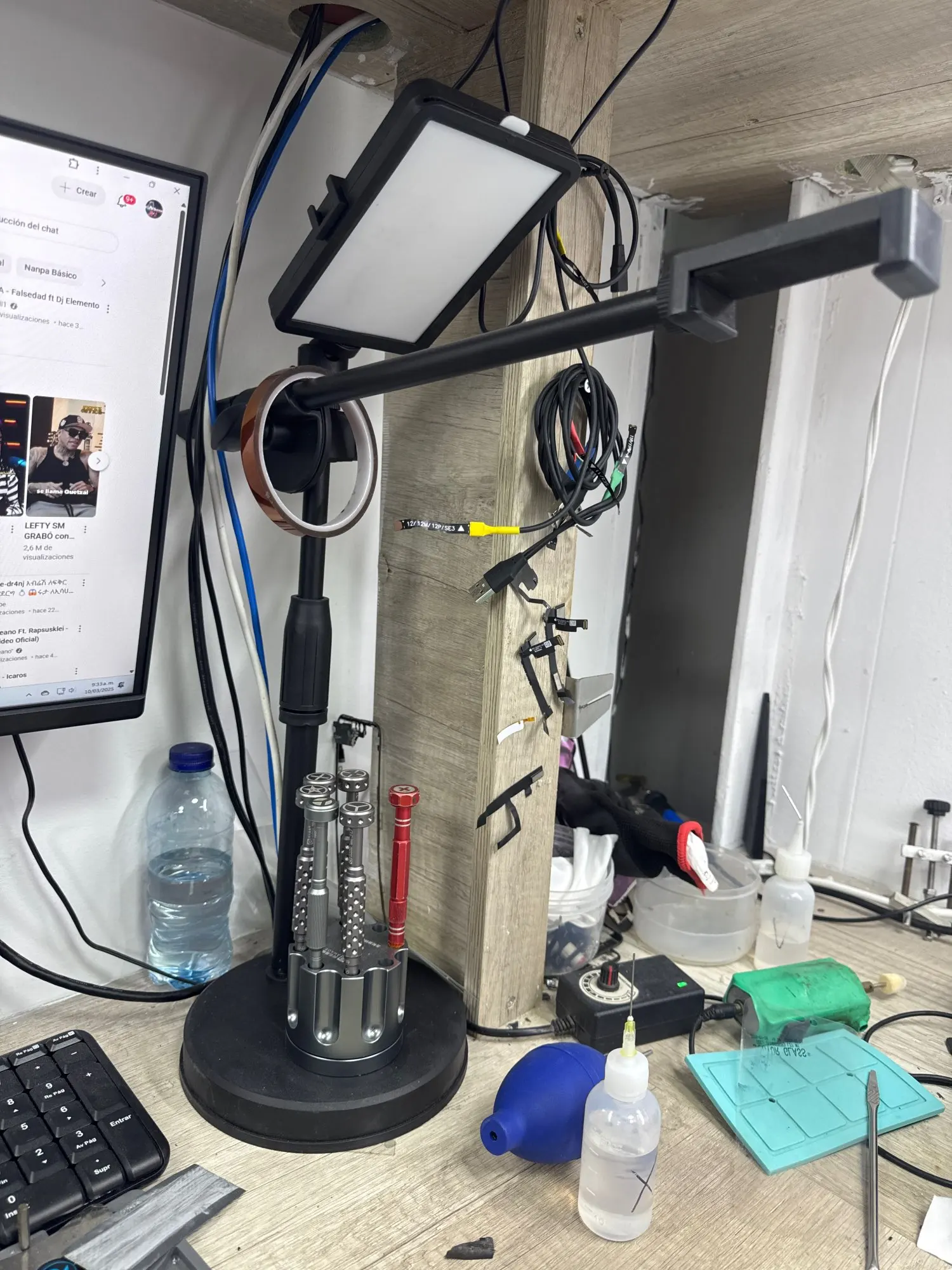 Overhead Tripod with Ring Light Table Tabletop Shooting Stand Tripods with Mobile Phone Holder Boom Arm for Nail Art Photography photo review