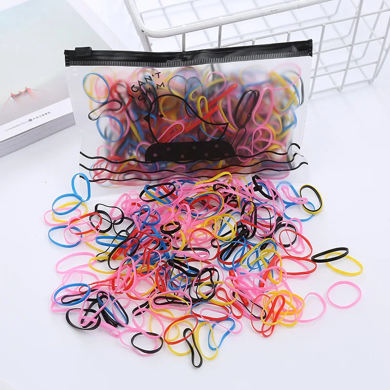 500 Pieces Women's Disposable Multi-color Elastic Hair Bag