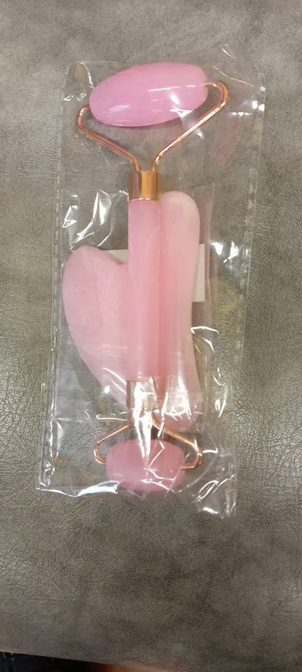 Pink Gua Sha Roller Scraping Board Face Beauty Non Jade Roller Scraping photo review