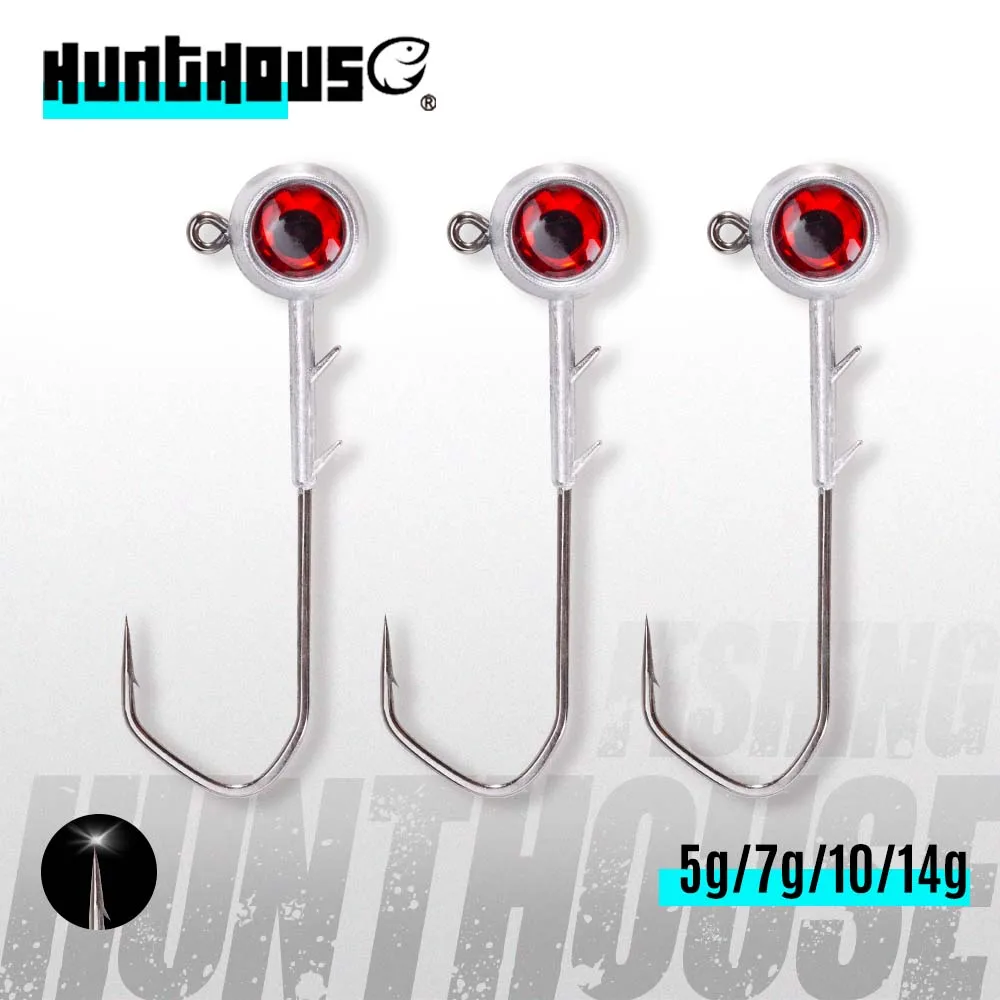 Leurres Hunthouse ajing 5g à 14g avec yeux rouges pour pêche du rockfish au jig head zinc