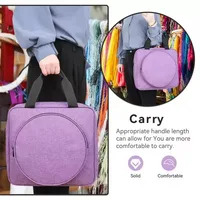 Multiple Pockets Embroidery Project Bag, Square Embroidery Supplies Storage Tote Bag, Portable Craft Carry Case 2