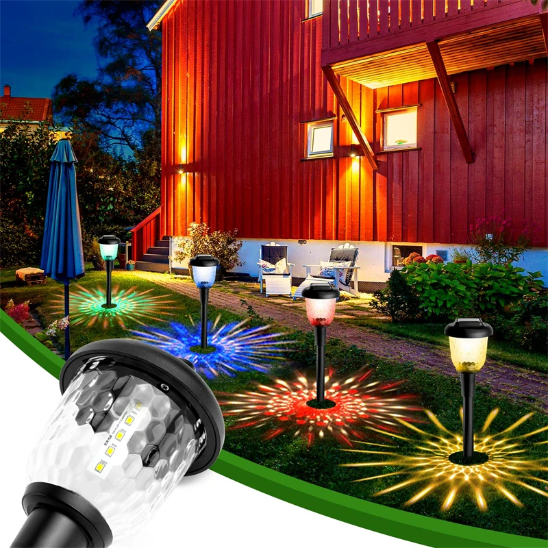 Colorful Bright Solar Outdoor Pathway Lights Solar Powered Waterproof Color Changing Garden Path Lamp for Lawn Backyard Decor led dimming 5050 bright light colorful color changing remote control 16 color lamp ball lamp living room ceiling rgb bulb