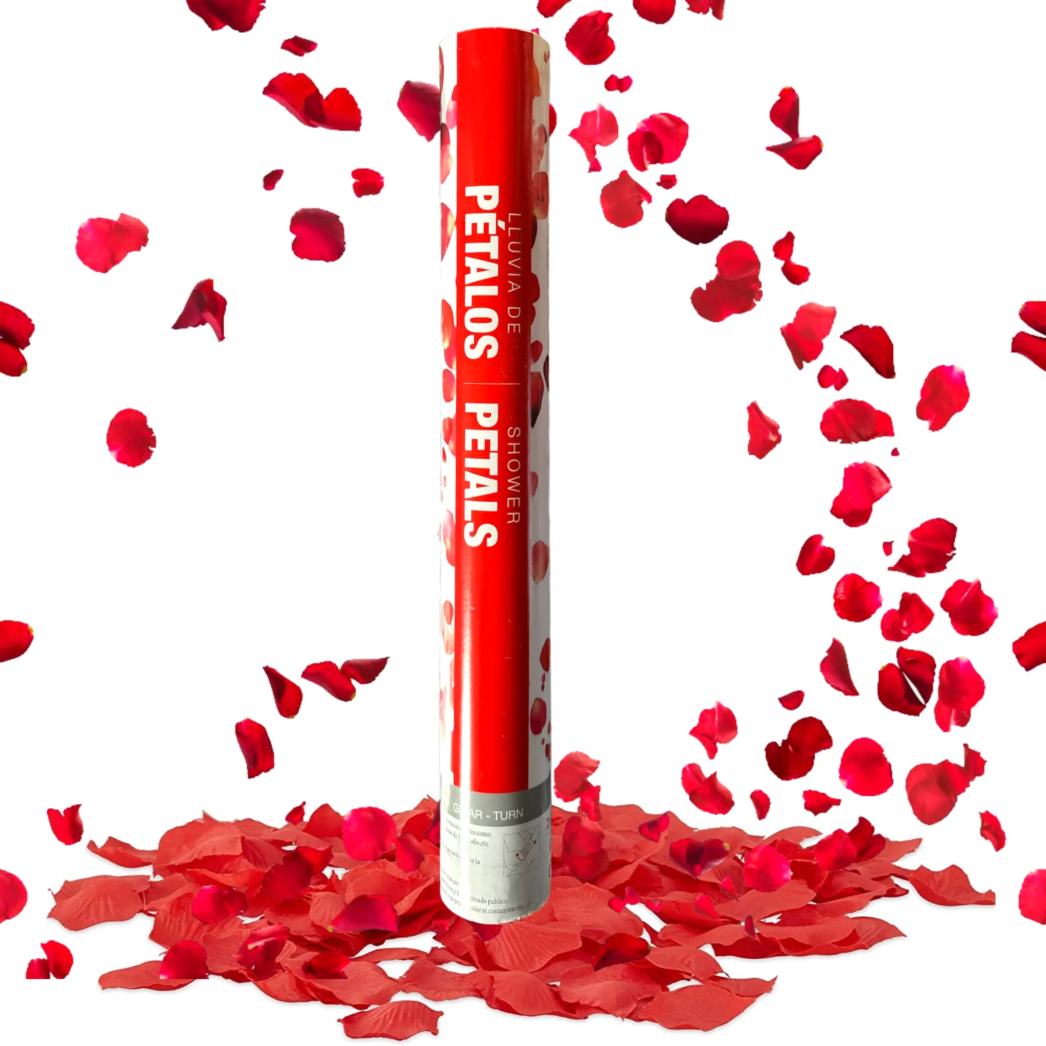 KROWN Cañón de Confeti de Pétalos Rojos 30/60/80 cm Tubo Confetti de Bodas, Confeti Cañones de