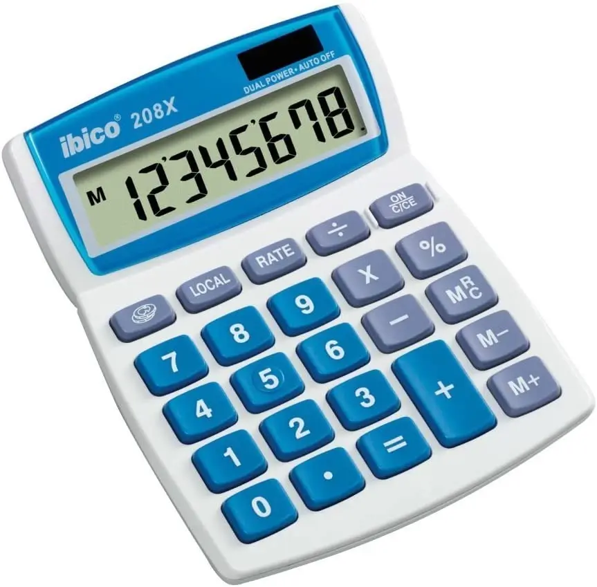 Calcolatrice Da Tavolo Rexel Ibico 208X-8 Cifre Display Lcd